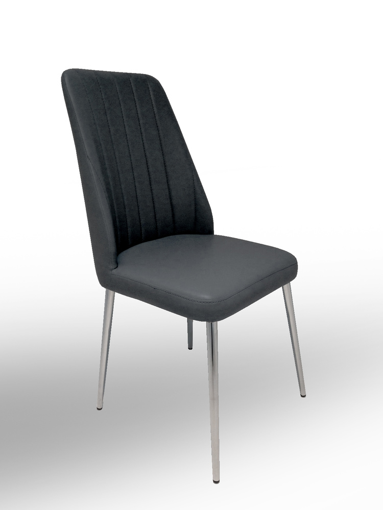 CAIPI 01 chair metal chromed Artificial leather black B 48, H 99, T 62 cm